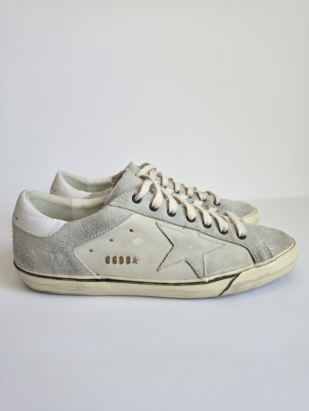 Golden Goose Superstar Black Gray Leather Sneakers Size 43 EU Men - Picture 3 of 9